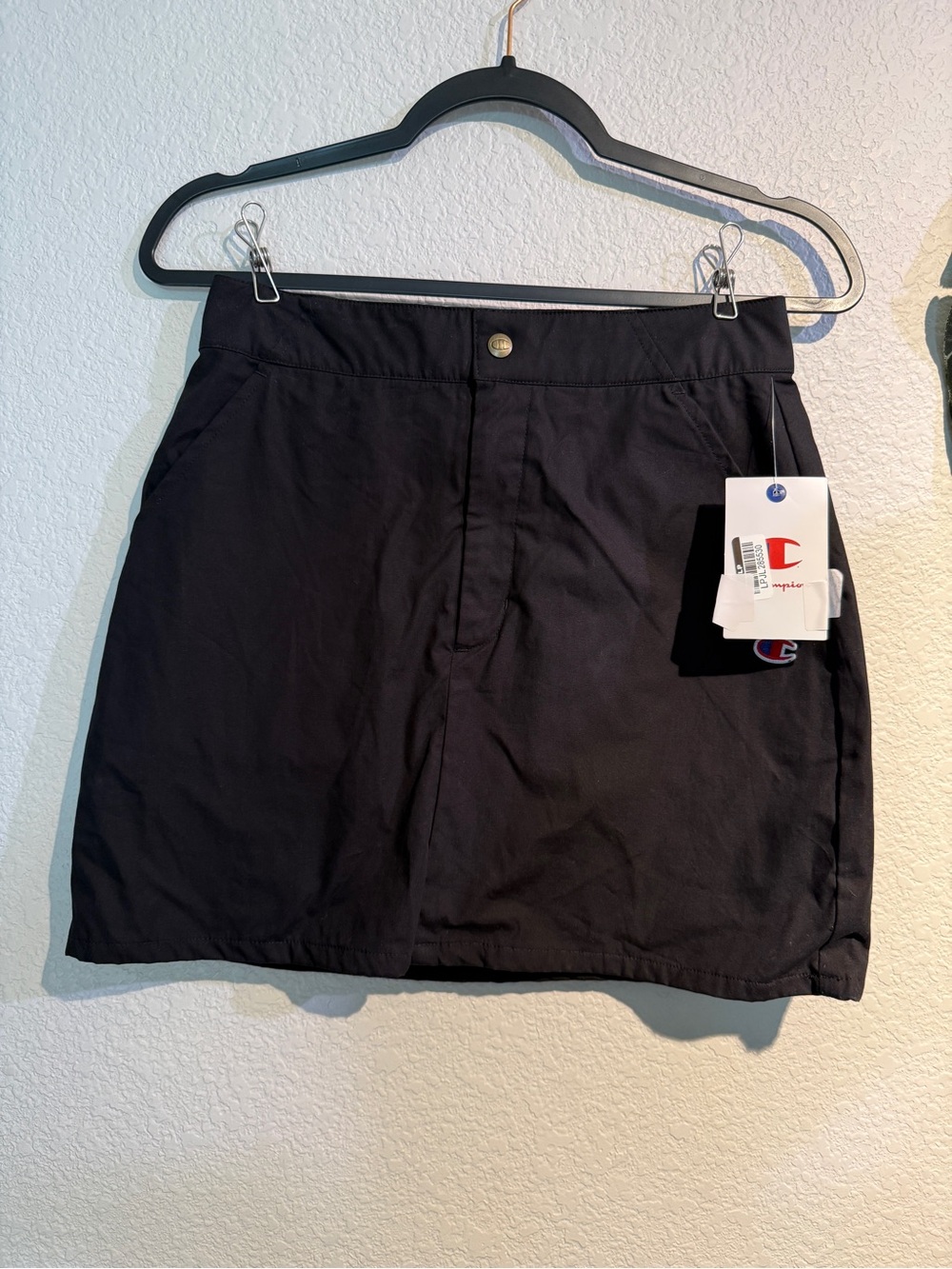 Champion Cotton Black Athletic Skirt with Side Pockets